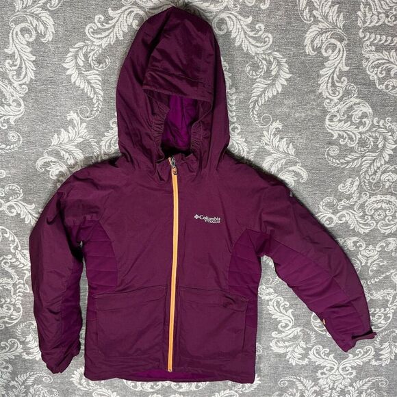 Columbia Unisex Puffer Jacket L Purple Omni-Heat Winter Hooded - Picture 1 of 8